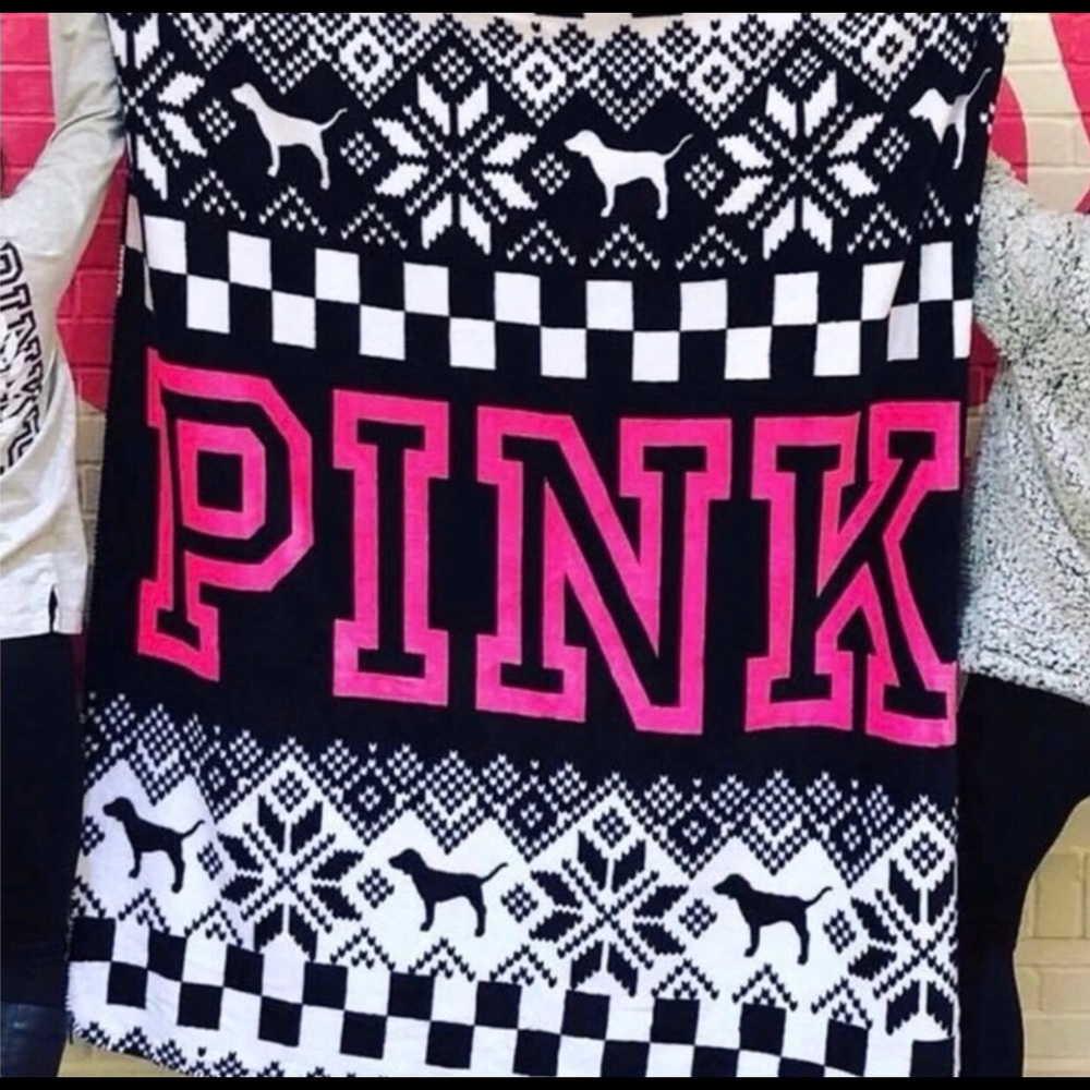 PINK VICTORIA’S SECRET Flannel Blanket - Picture 1 of 1